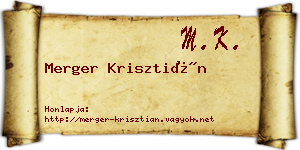 Merger Krisztián névjegykártya